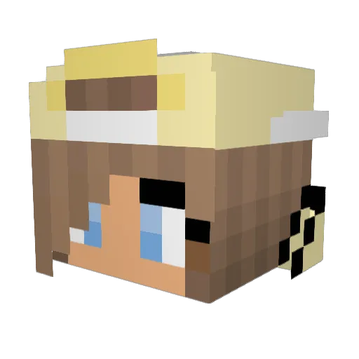 sot_ Minecraft avatar head, 3D render