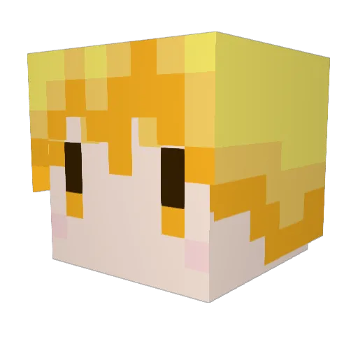 sotapon Minecraft avatar head, 3D render