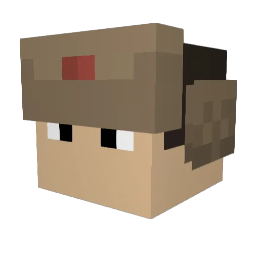soukv Minecraft avatar head, 3D render