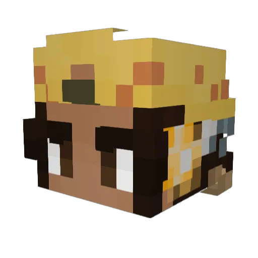soundsun Minecraft avatar head, 3D render