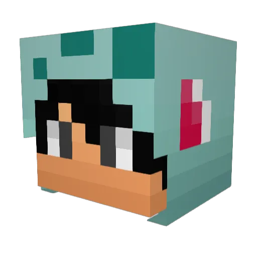 sourced_v Minecraft avatar head, 3D render