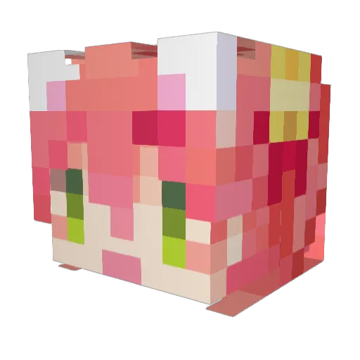 sousen_01 Minecraft avatar head, 3D render