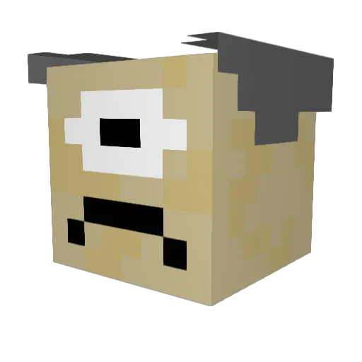 soutip_ Minecraft avatar head, 3D render