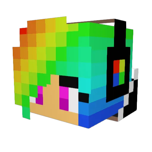 souxie Minecraft avatar head, 3D render
