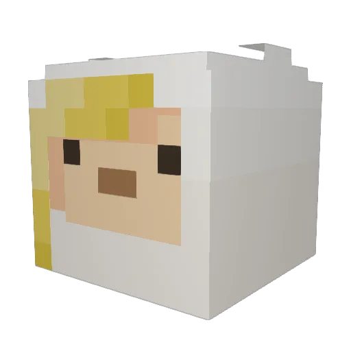 soyvee Minecraft avatar head, 3D render