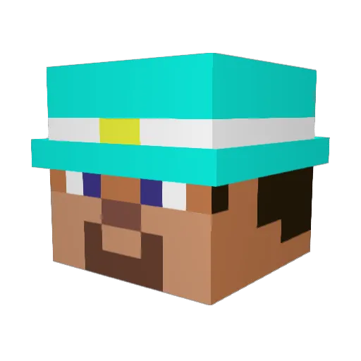 sp3p Minecraft avatar head, 3D render