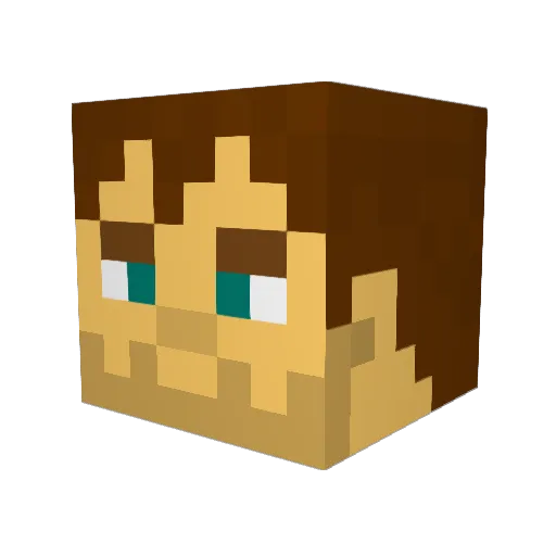 spaciediff Minecraft avatar head, 3D render
