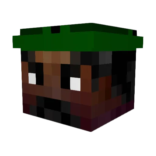 spaghettiii Minecraft avatar head, 3D render
