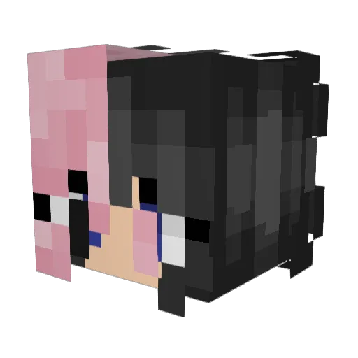 spaghettiipie Minecraft avatar head, 3D render