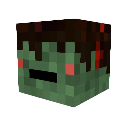 spaghettisama Minecraft avatar head, 3D render