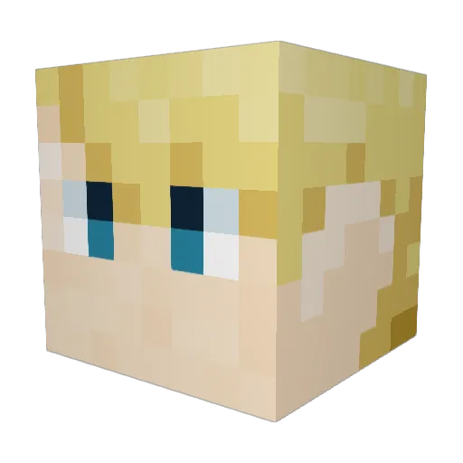 spaghettisplat Minecraft avatar head, 3D render