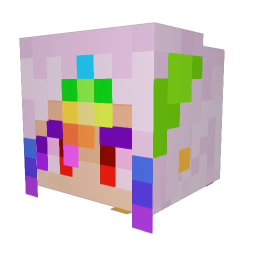 sparklefur Minecraft avatar head, 3D render