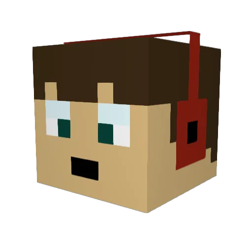 sparkleking Minecraft avatar head, 3D render