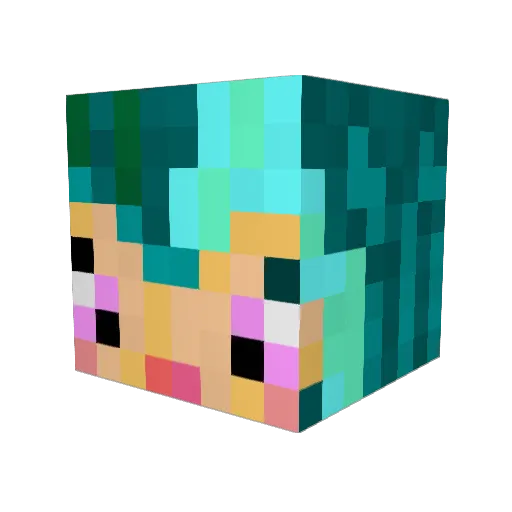 spcpxy Minecraft avatar head, 3D render