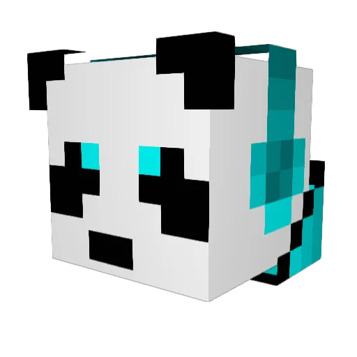 specialpanda Minecraft avatar head, 3D render