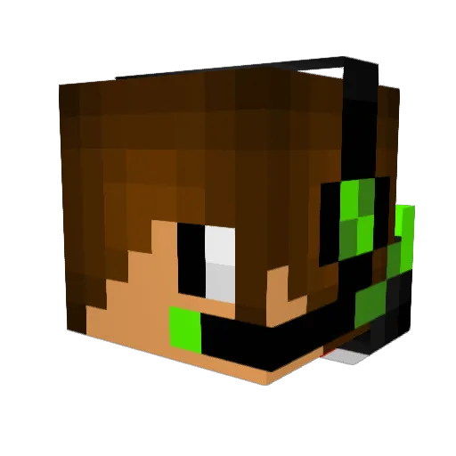 spedde Minecraft avatar head, 3D render