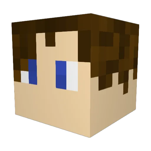 spedrunaben Minecraft avatar head, 3D render