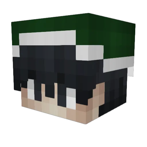 speeeding Minecraft avatar head, 3D render