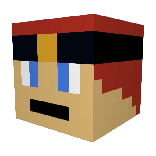 spidersjumping Minecraft avatar head, 3D render