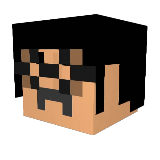 spidervirus Minecraft avatar head, 3D render