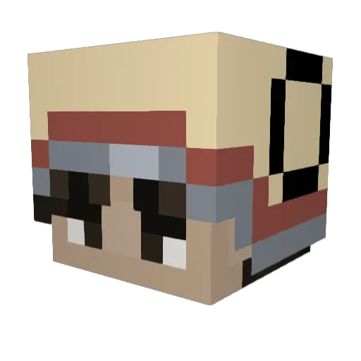 splitzLN Minecraft avatar head, 3D render