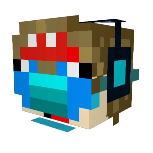 sponk7y Minecraft avatar head, 3D render