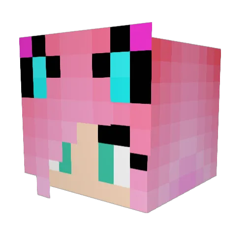 spooky_xox Minecraft avatar head, 3D render