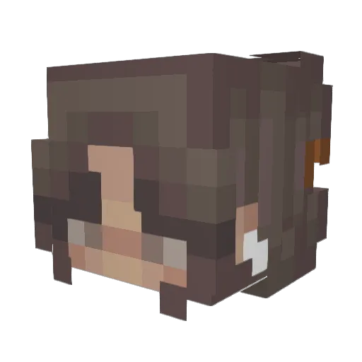 spookypeaches Minecraft avatar head, 3D render