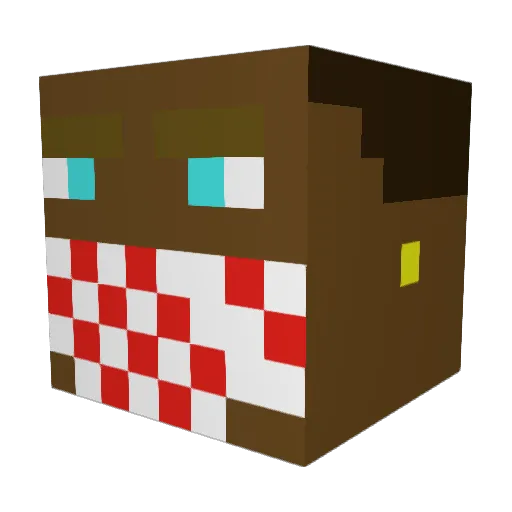 spooqa Minecraft avatar head, 3D render