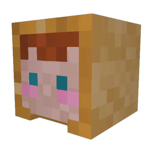 sporkfusion Minecraft avatar head, 3D render