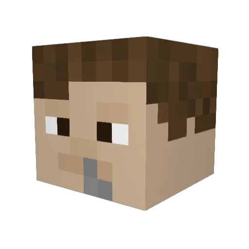 sprisedminer Minecraft avatar head, 3D render