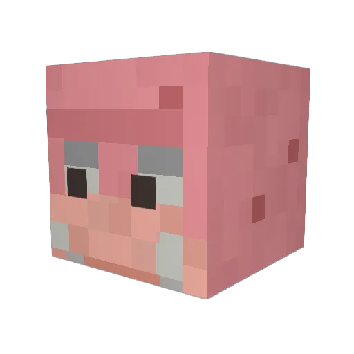 sprous Minecraft avatar head, 3D render