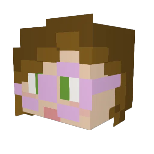 sprucen Minecraft avatar head, 3D render