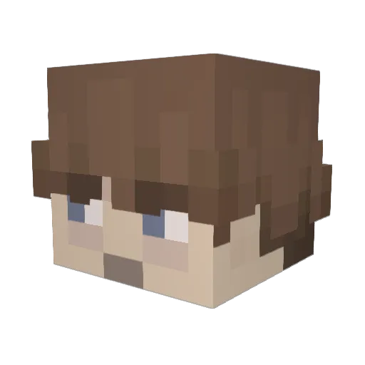 spuded Minecraft avatar head, 3D render