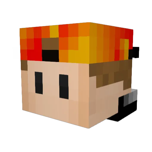 spuit_11_elf Minecraft avatar head, 3D render