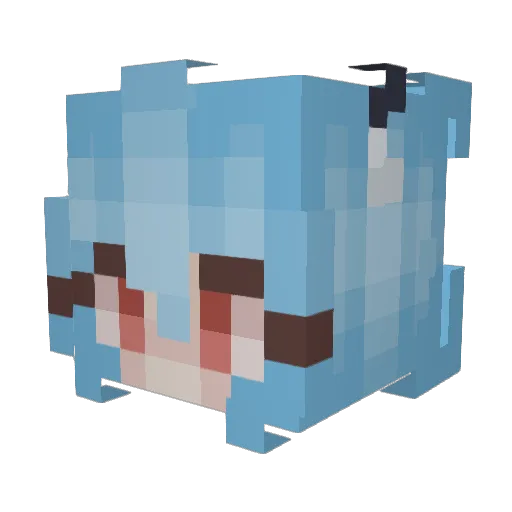 sqeeeesh Minecraft avatar head, 3D render