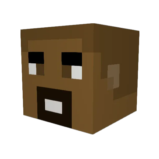 sqnttii Minecraft avatar head, 3D render