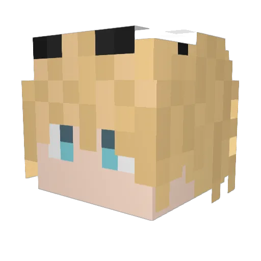 squall_ Minecraft avatar head, 3D render