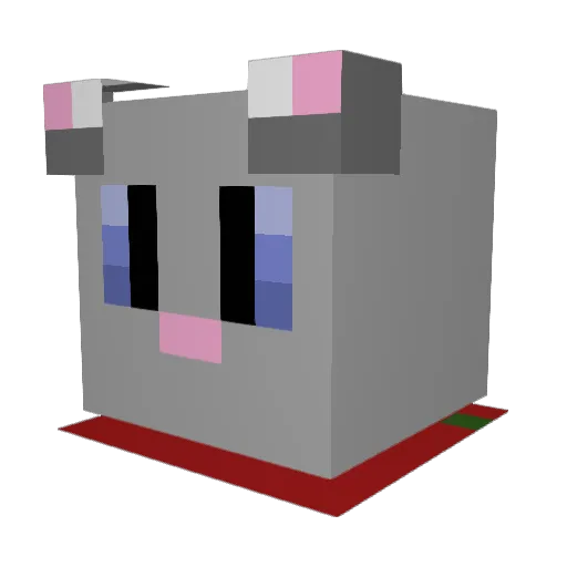 squareclouds Minecraft avatar head, 3D render