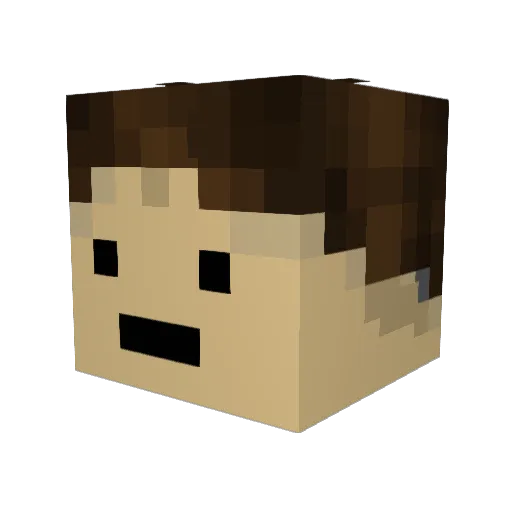 squaremunch Minecraft avatar head, 3D render
