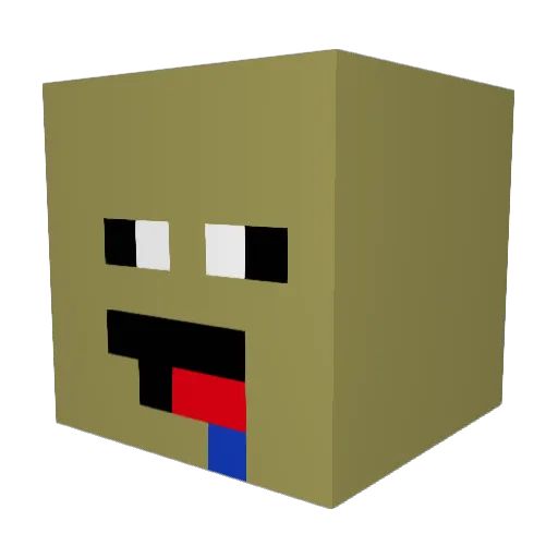 squiddoly Minecraft avatar head, 3D render