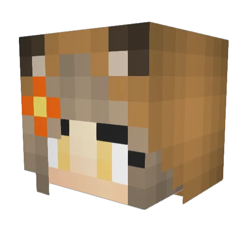 squirrelfren Minecraft avatar head, 3D render