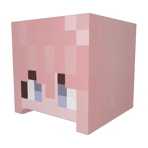 squishist Minecraft avatar head, 3D render