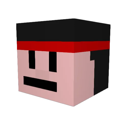 srkw Minecraft avatar head, 3D render