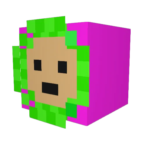 sro Minecraft avatar head, 3D render