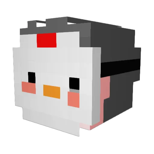 ssapin Minecraft avatar head, 3D render