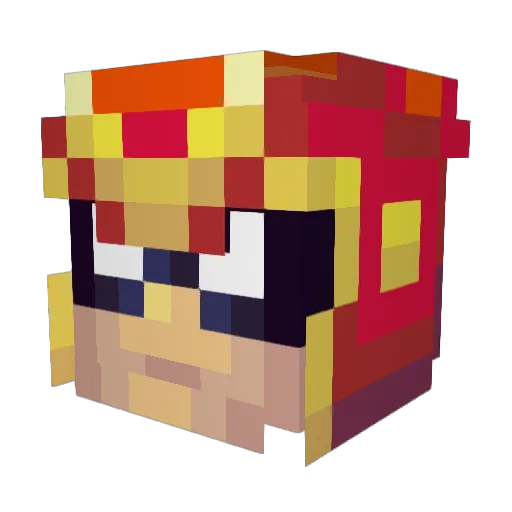 ssbmfluff Minecraft avatar head, 3D render