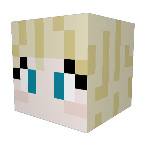 ssoader Minecraft avatar head, 3D render