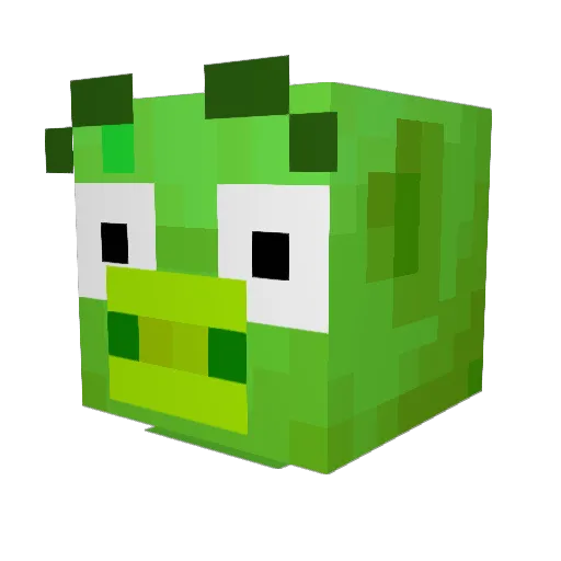 ssqque Minecraft avatar head, 3D render