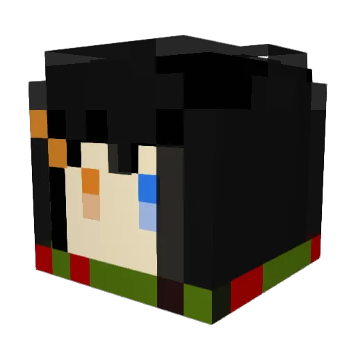 ssssleep Minecraft avatar head, 3D render